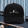Adjustable Twill Cap with Fishing ECG Print Pattern UnisexS And WomenS Outdoor Sports Style Ideal Gift for Outdoor Adventures