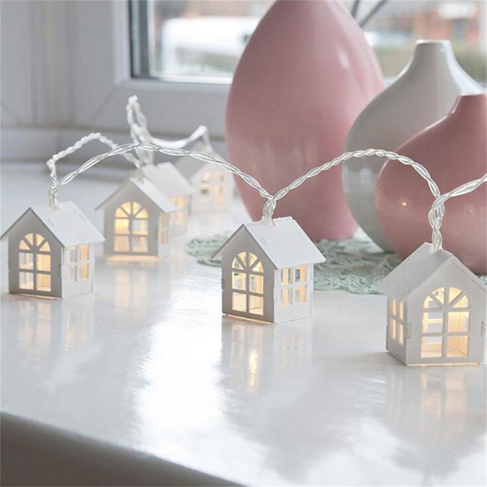 LED Christmas Lights Small House Shape Lights String Xmas Decor Light for Garden Terrace and Lawn