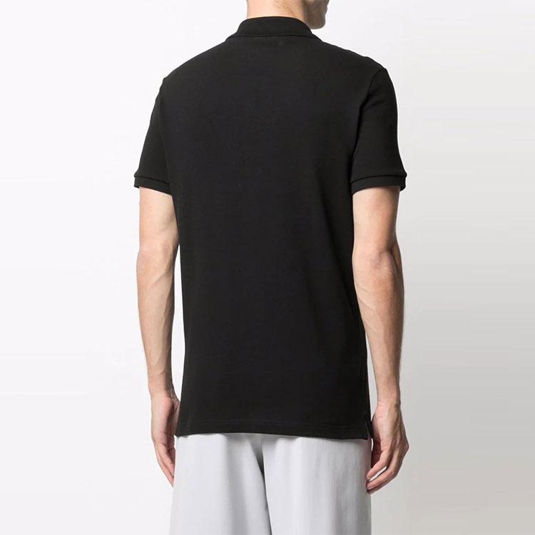 Lacoste Logo Embroidered Short Sleeve Polo Shirt Men Polo Shirts Black PH4012031