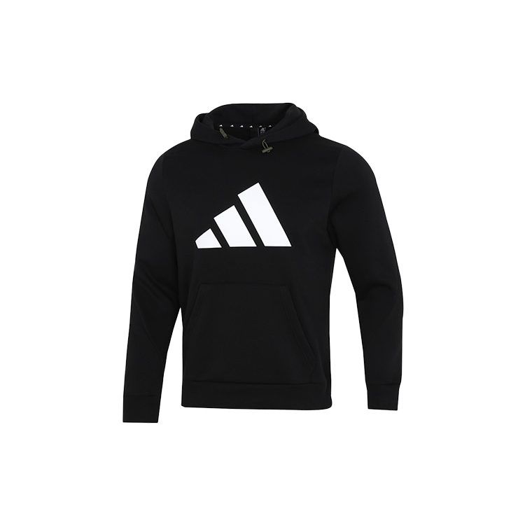 adidas Men s Fi WTR Chest Large Logo Pullover Hoodie Black H46512 XL
