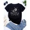 Dandelion graphic printing T-shirt women's summer short-sleeved round neck casual fashion streetwear top