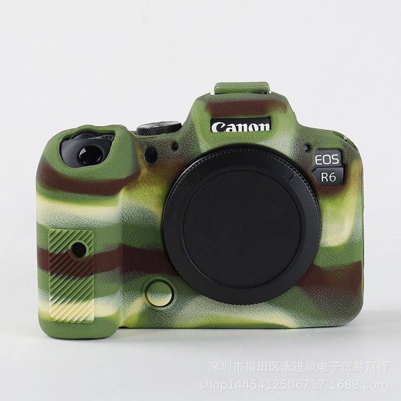 Silicone Camera Cover Canon EOS R6 Mark II Mirrorless Protective Soft Shell Case - Black Red Yellow Camo Matte