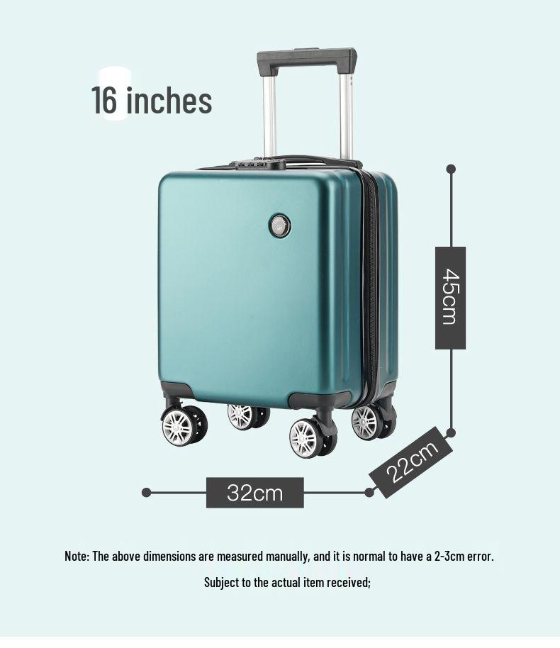 12" Compact Trolley Suitcase – Spring/West Air Travel Combo with Password Lock, Leather Exterior