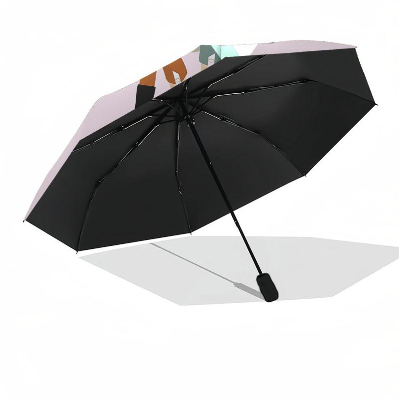 1pc Pippi Longstocking Automatic Folding Umbrella, Portable Collapsible Design, Casual Outdoor Accessory L1127006