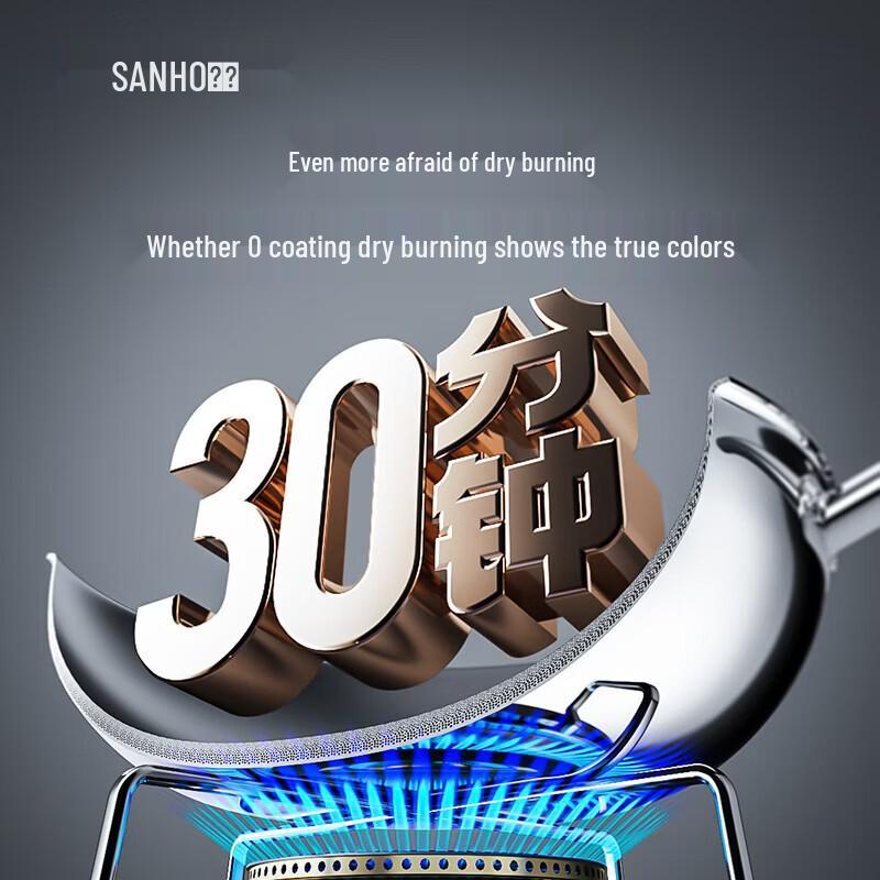 Sanhe Zero-Coating Micro-Nano Titanium Non-Stick Wok