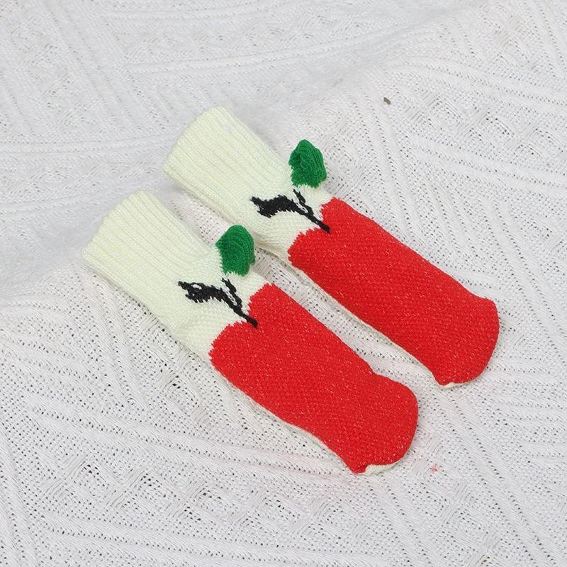 Table Chair Foot Cover Pad Protective Stool Foot Cover Leg Cover, Double-layer Thickened Knitted Chair Foot Cover Silent Non-slip Foot Cover