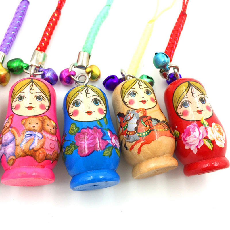 Buy 2/12pcs Fashion Jewelry Drip Charm Key Chains Wood Matryoshka