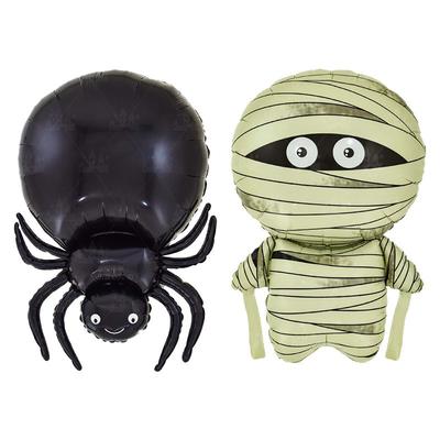 Large Spider Halloween Balloons - Foil Mylar Mummies Balloons for Halloween Party Birthday Haunted House Spooky Decor