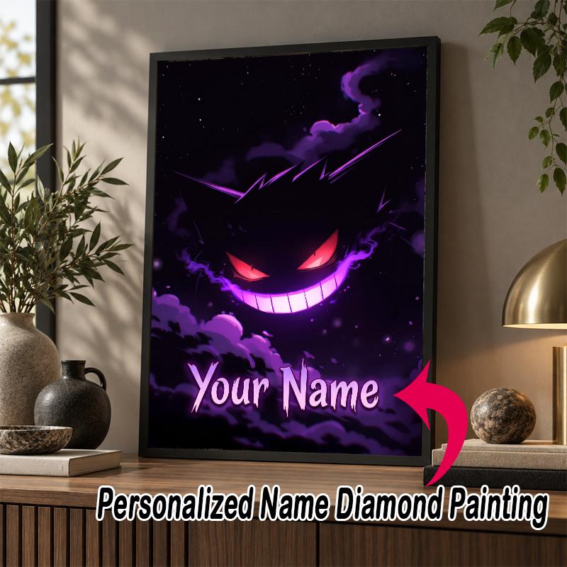 Personalized Gengar Diamond Art Custom Name 5D Diamond Painting Full Drill DIY Craft