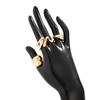 Chunky Gold and  Rings for Women - Adjustable Statement Open  Thick Stackable Rings Set