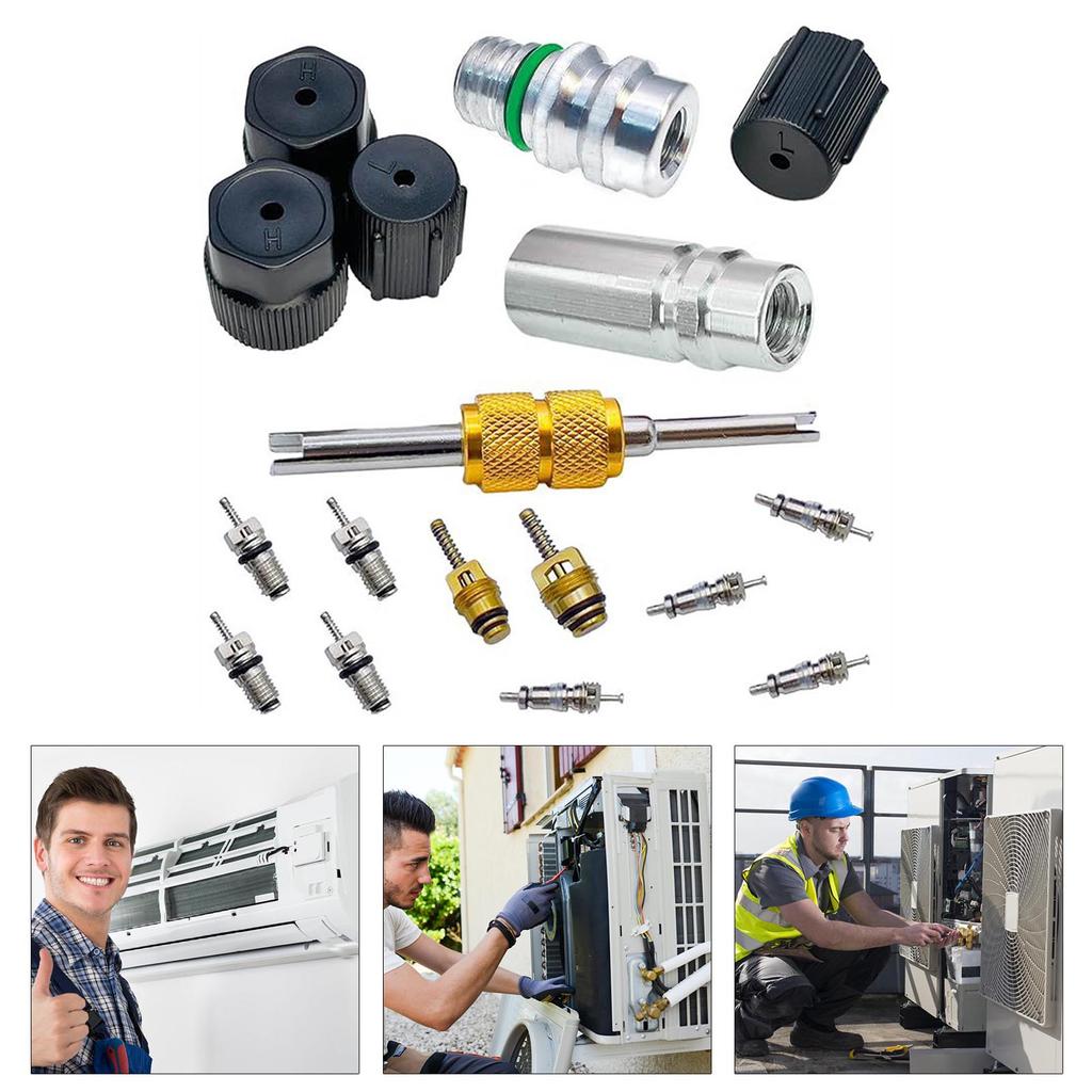 Air Conditioner Repair Tool Set Valves Cores Valves Insert Remover Tool Valves Cores Remover Installer Tool Set for Home