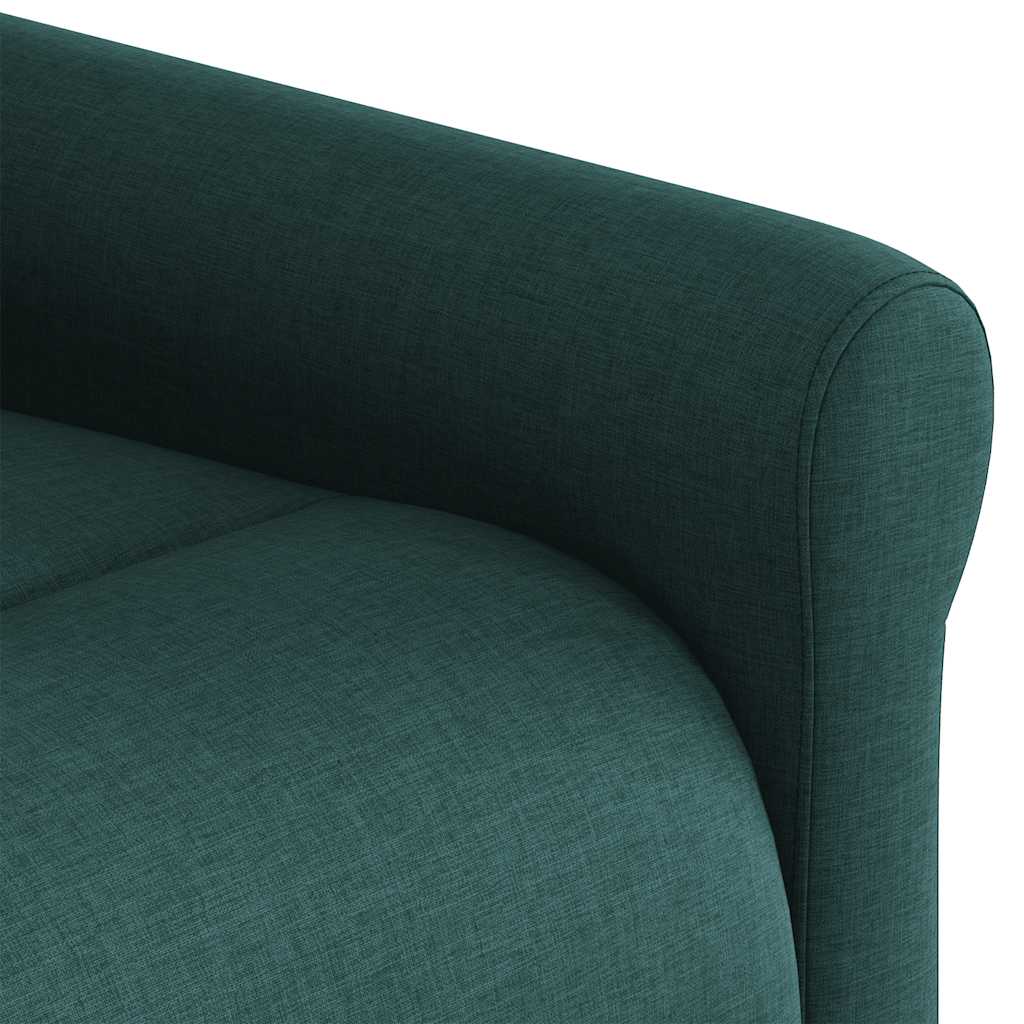Electric Massage Recliner with Rising Assistance Dark Green Fabric