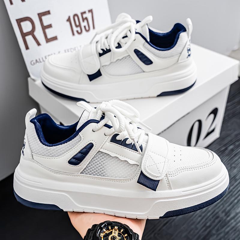 2025 new lace-up summer breathable mesh white shoes sports and leisure fashion trend versatile comfortable board shoes men