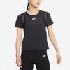 Nike Air Quick-Dry Slit Reflective Breathable Mesh Short Sleeve T-Shirt Women Tops Black CZ9375-010