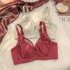 High-End Satin Plus Size Anti-Sagging Bra with Side Support