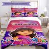 Dora Explorer Customize Your Name Bedding Set Breathable Duvet Cover with Pillowcases Home Decoration Birthday Gift