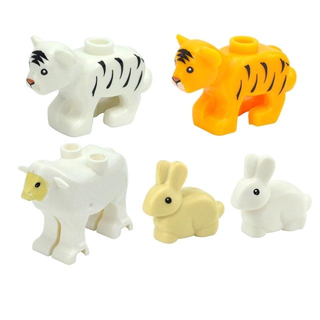 MOC City Animal Building Block Figures Goat Sheep Eagle Owl Panda Parrot Seagull Penguin Zoo Fram Accessories Bricks Toy Gift