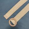 Women's Faux Straw Round Buckle Belt, Cotton Linen Stretch Elastic Waistband, Fashionable Dress Accessory.
