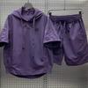 Summer Quick-Dry Hooded Shorts and Short Sleeve Two-Piece Set for Men - Casual Outdoor Sports