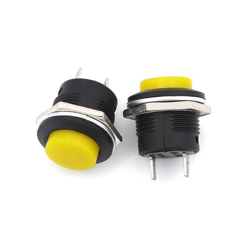 2Pcs R13-507 Self-reset Push Button 16mm Round Momentary Switch 3A 6A High Load Power Button