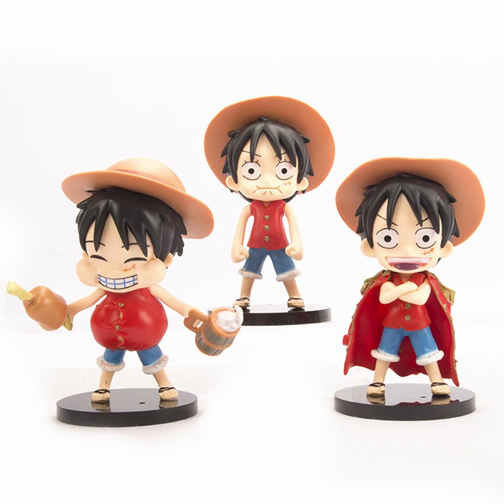 

3 шт. Анимация One Piece Фигурка Манки Д. Луффи Три Выражения Миниатюрная Игрушка Подарок Мясоед Стоящий Коллекция Фигурка Действия ПОЛИВИНИЛ With box