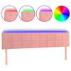 3121677 vidaXL LED Headboard Pink 180x5x78-88 Cm Velvet