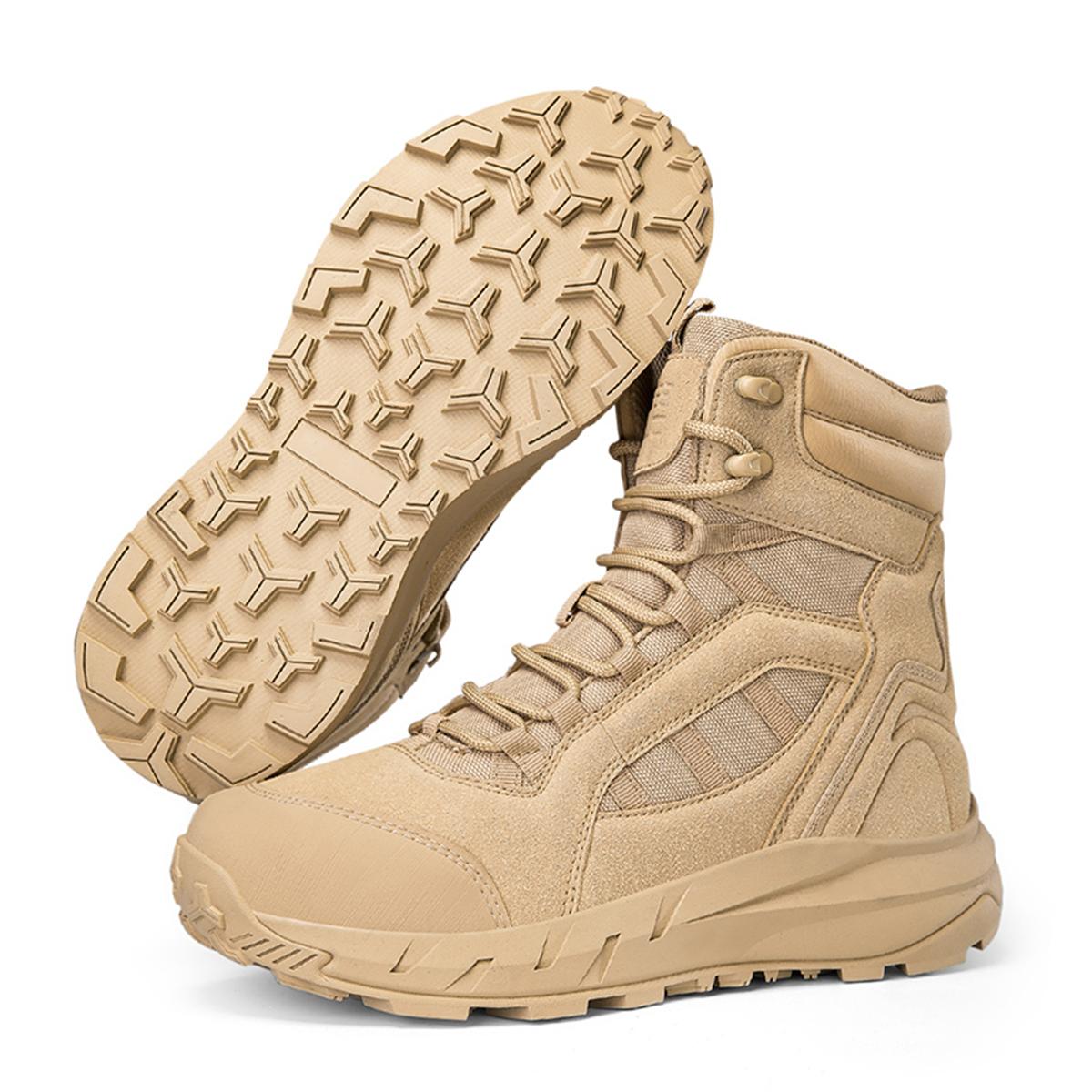 

TUINANLE High-Top Hiking Shoes Safey Boots Unisex Large Sizes Perfect for Autumn Men Outdoor Walking Boots 47 бежевий