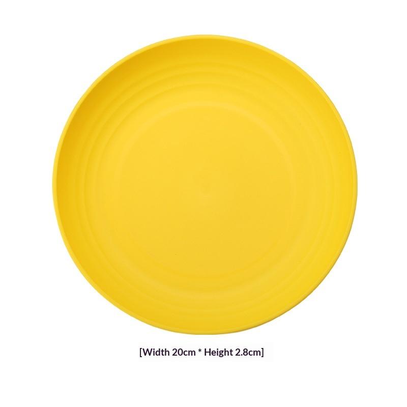 Durable Picnic Tableware Plates Set of 4 Reusable Plastic for Camping Outdoor Beach Barbecue Party