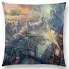 Newest American Countryside Oil Painting Cushion Cover Beautiful Scenery The Castle Lighthouse Sofa Throw Pillowcase