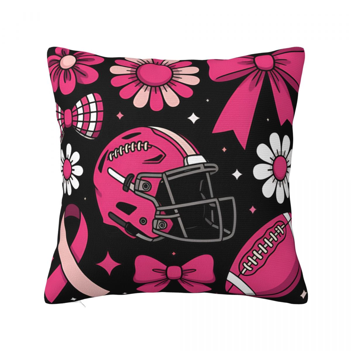 Tackle Breast Cancer Football Breast Cancer Gift Pillow Covers Couch Cushion Case Funny Decorative Pillowcase 4040 30x30cm 12x12in