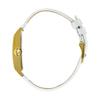 LIP T18 Churchill Diamant Gold Weißes Leder Armbanduhr 671442 Herren Unisex
