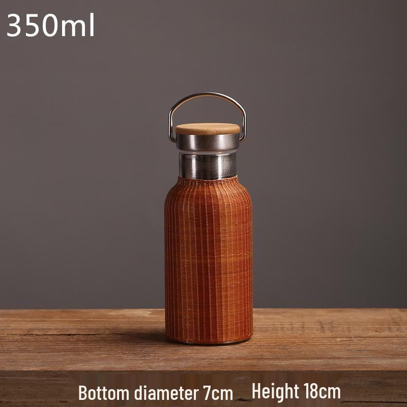 

JingJingRS Bamboo Woven Insulated Stainless Steel Mug