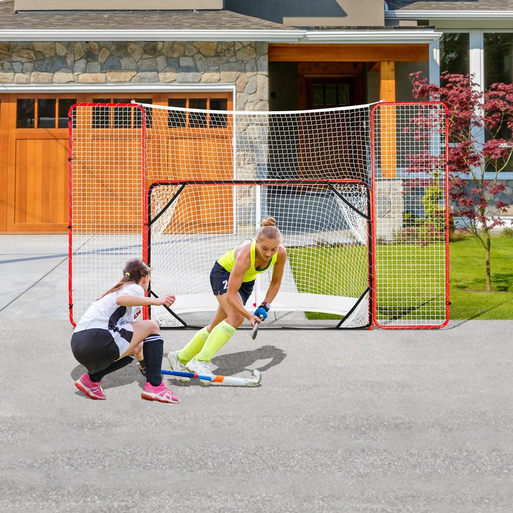 VEVOR Hockey Goal with Backstop and Targets Street Outdoor Steel Hockey Net 182.9 Cm