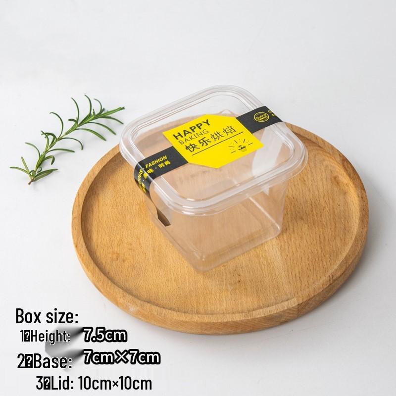 Square Mousse Soy Milk Cake Box: Wooden Cup Packaging for Tiramisu and Dessert Baking