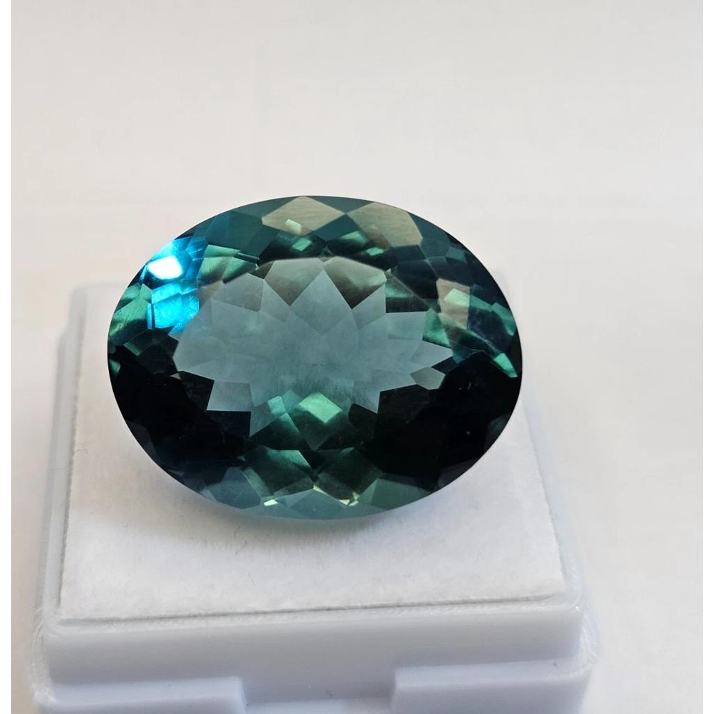 Fabulous Natural Teal Blue Tourmaline 20+ Ct Oval Cut Certified Loose Gemstone