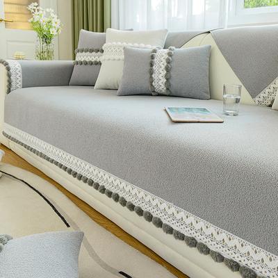 Einfarbiger Sofabezug, Chenille-Quasten-Kugel-Sofabezug für Wohnzimmer, moderne Couch-Schutzbezüge, weich, verdickt, Sofa-Matte, Dekor