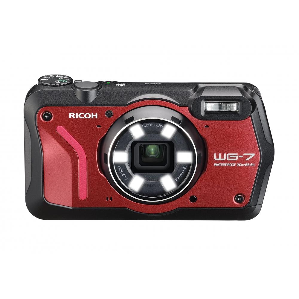 Ricoh WG-7 Red Authentic Outdoor Camera [Authentic 20m Waterproof] 20 Million Pixels [Wide Angle 28mm, 5x Optical Zoom] [Equipped with 6 Multi-functio