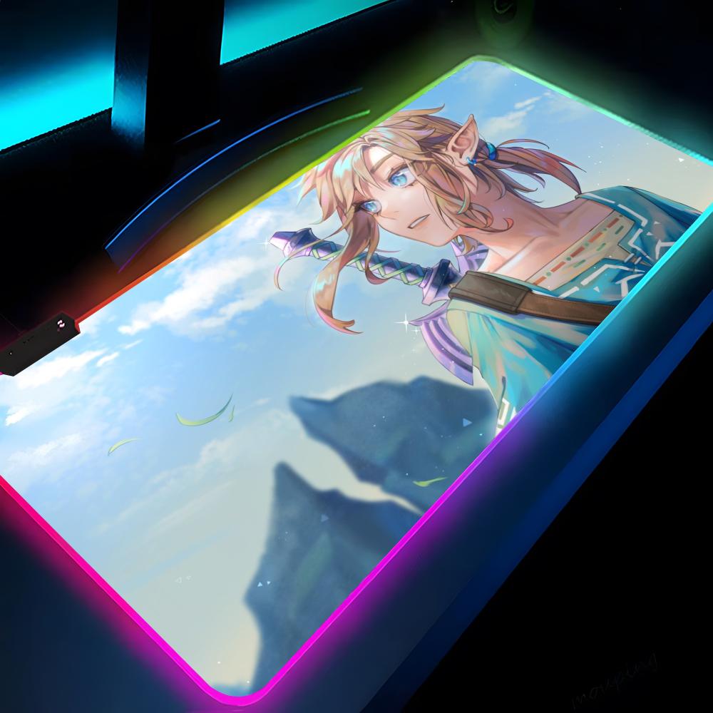 The L-LegendS of ZeldaES Mouse Pad Gaming LED 700x300 Mouse Mat Mousemats Table Video Game Pads PC Desk Mat RGB Keyboard Mat XXL