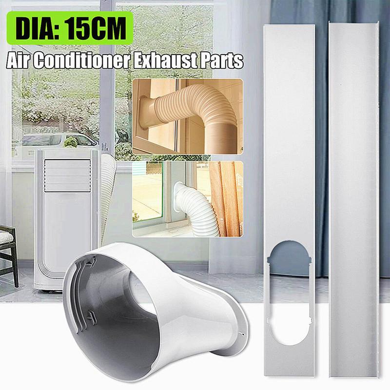 Portable AC Window Seal and Vent Kit Adjustable Air Conditioner Adapter Exhaust Hose Connector Fit 5.9 Inch Diameter Hoses