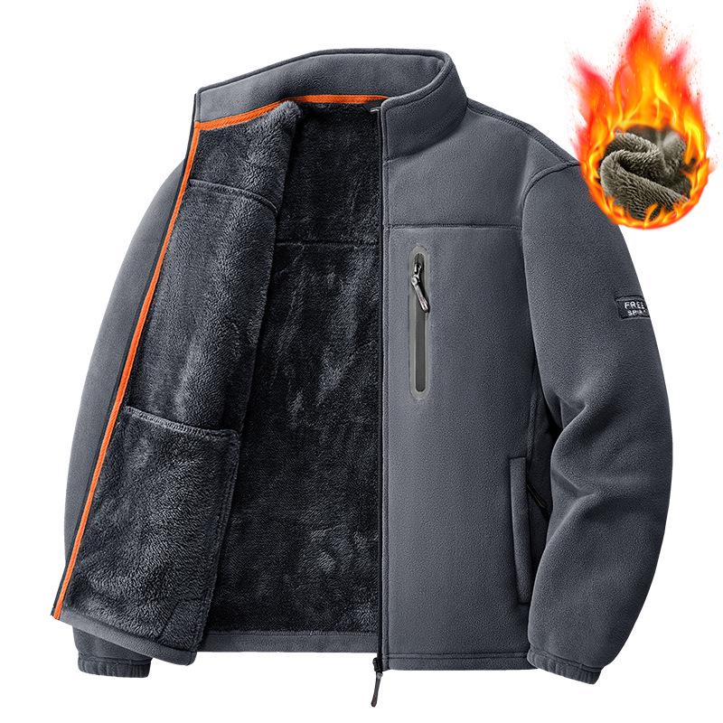 8918A Men's Thickened Fleece Outdoor Jacket - Autumn/Winter Sherpa Style