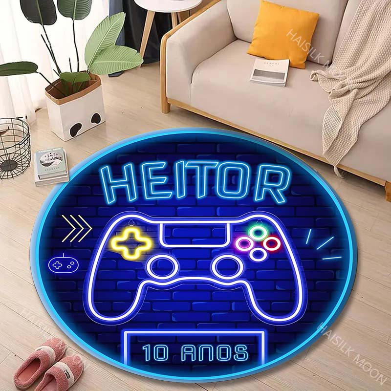 Multiple Sizes Game controller Print Round Rugs for Living Room Bedroom Floor Mats Kids Room Household Carpet Home Decor