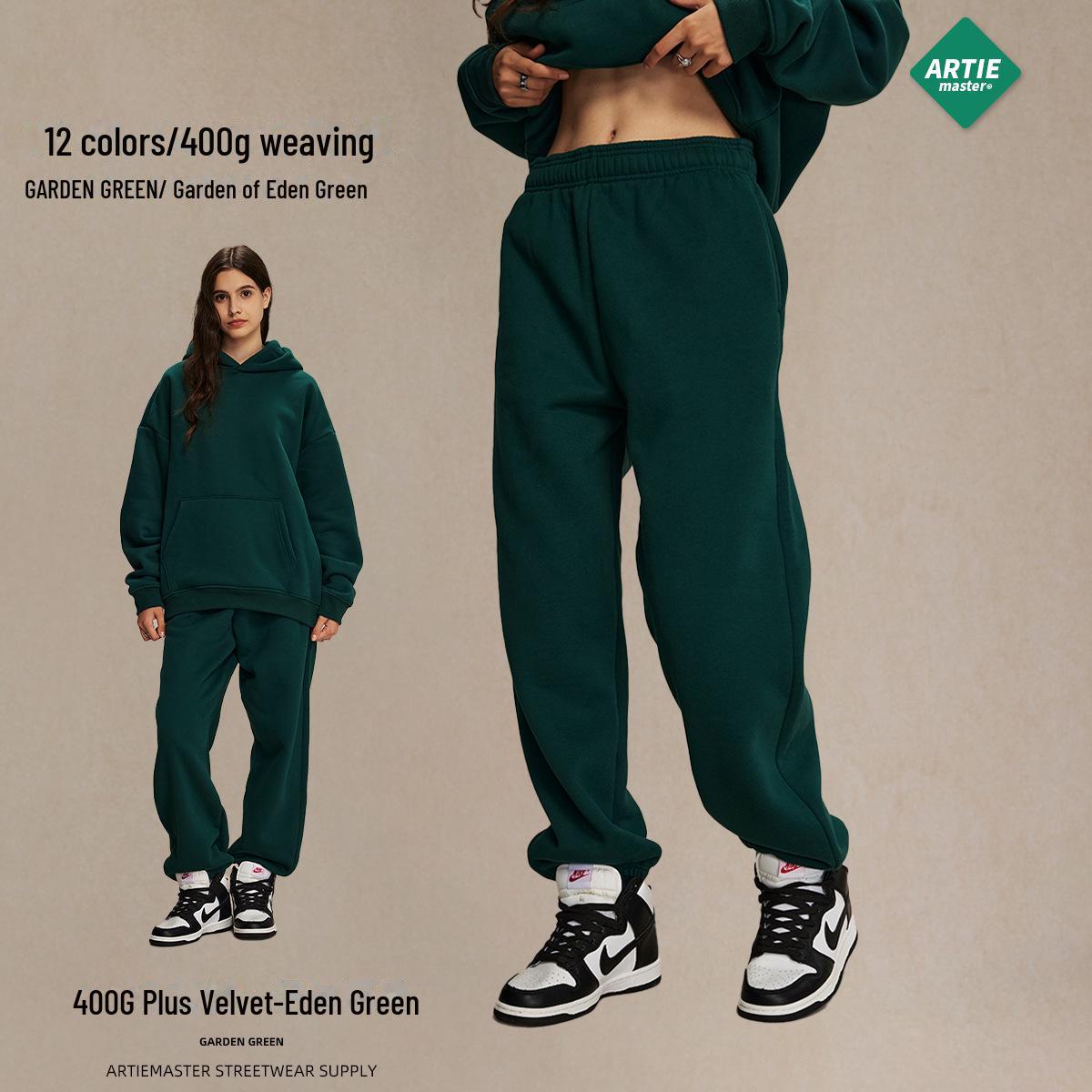 

2024 Зимние плюшевые повседневные брюки из толстого флиса с завязками на шнурке для мужчин и женщин XXL