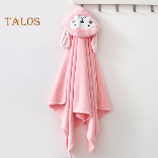 Asciugamano con Cappuccio per Bambino Abito da Bagno Assorbente con Bottoni Mantello Animale Cartone Animato Velluto di Corallo per Bambine Bambini Neonati Uso Domestico Piscina