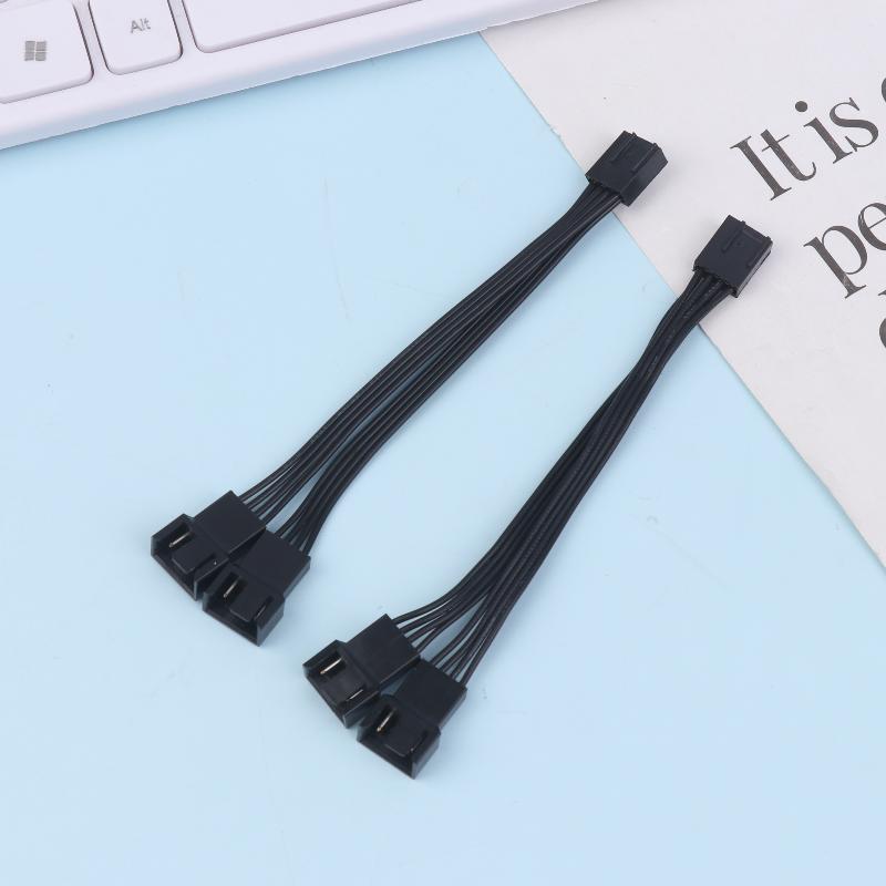 4Pin Pwm Fan Cable 1 To 2/3 Ways Splitter Black Sleeved Extension Cable Connector Pwm Extension Cables