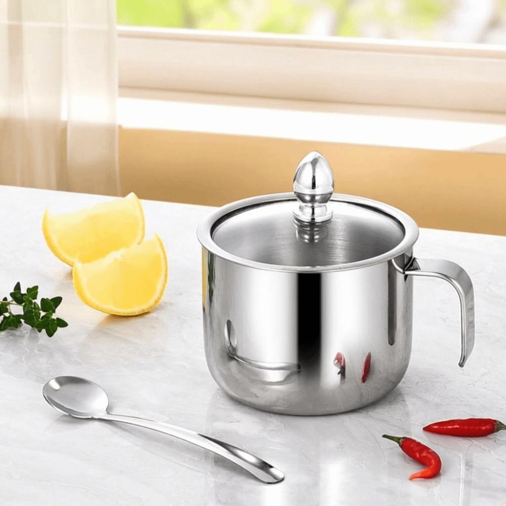 Wide-mouth Kitchen Condiment Pots with Soup Spoon Condiment Container Spice Jar Dining Table