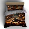 Fiery Warrior Scene Bedding Duvet Cover Sets Duvet Covers Pillowcases Gifts (1 * Duvet Cover 2 * Pillowcases, Without Duvet Insert)