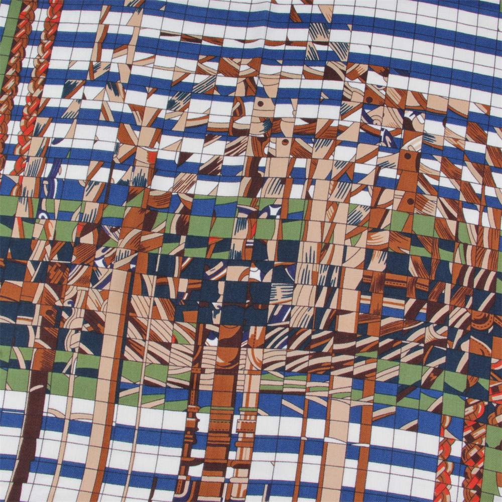 POBING Cachecol 30% Seda 70% Caxemira Mulheres Lançado à Mão Geométrico Quadrado Cachecóis Envoltórios Bandana Hijabs Grandes Feminino Foulard 135CM