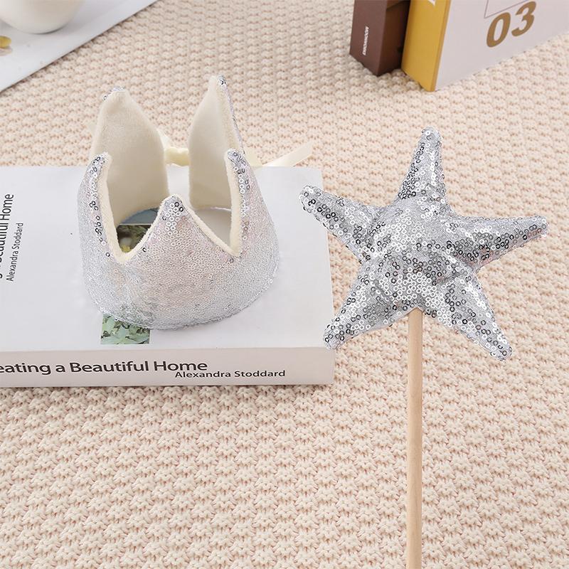 

INS Детский душ Девочка Блестящая Розовая Корона Мальчик Вечеринка по случаю дня рождения Головной убор Сценический ободок Звездная Волшебная Палочка