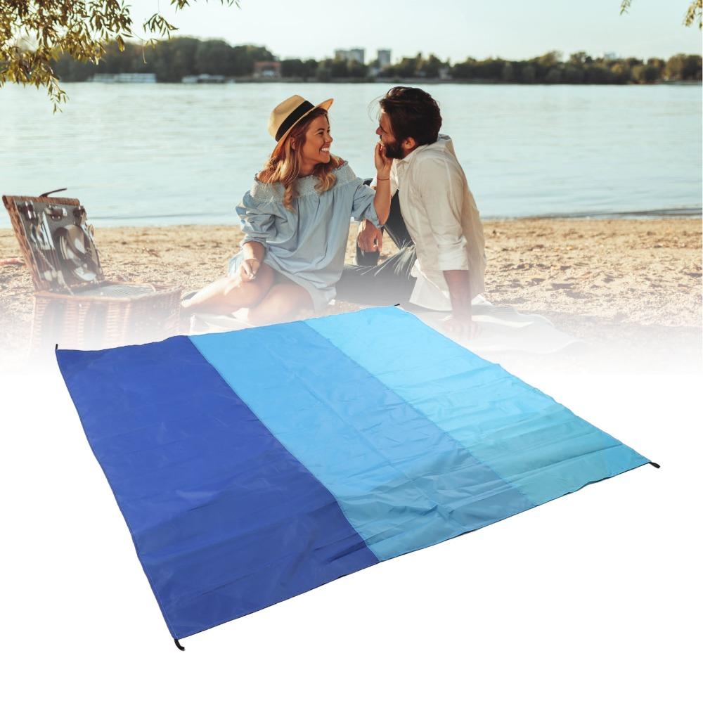 Blue Beach Blanket Sandproof Waterproof Camping Blanket Lightweight Outdoor Mat  Outdoor Gatherings