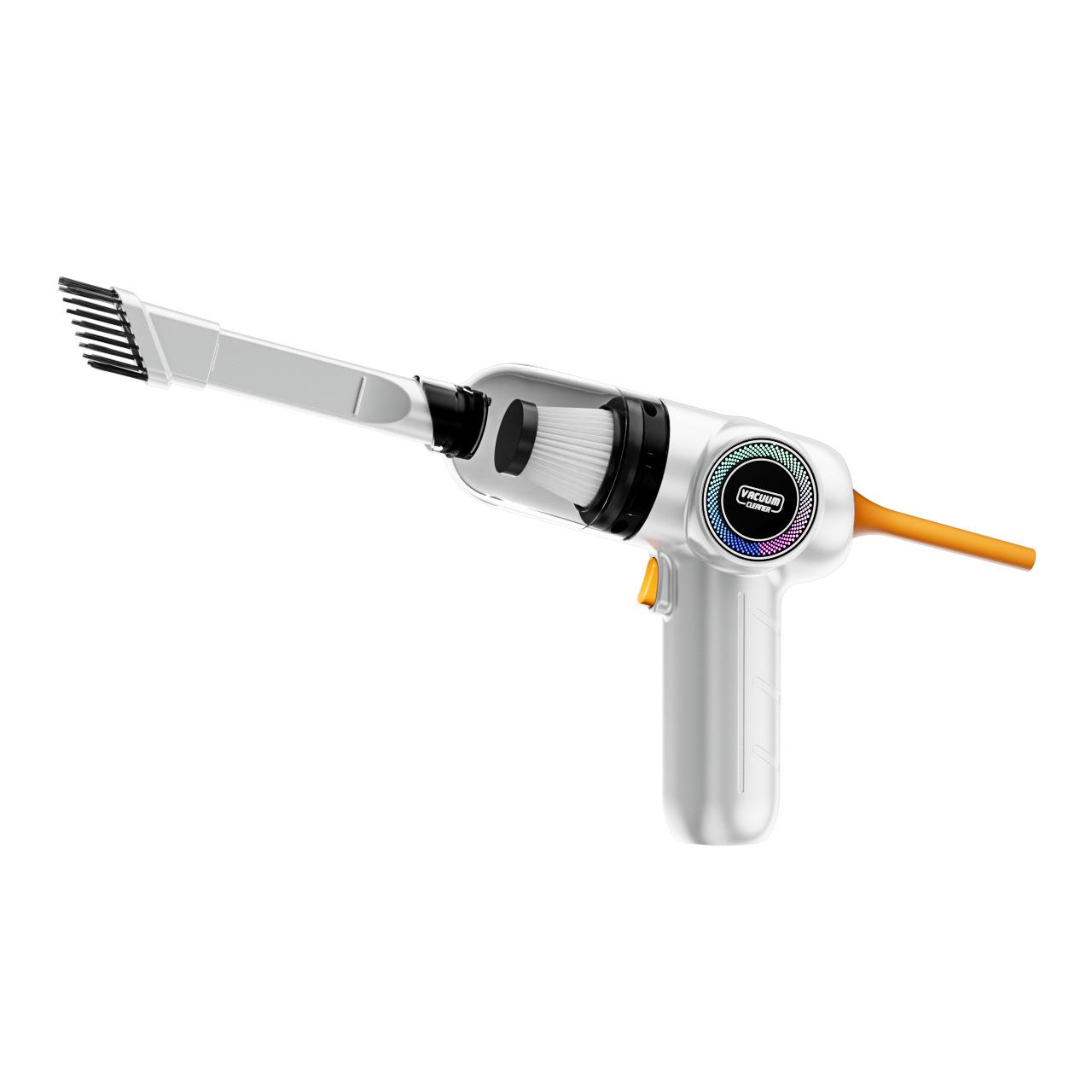 

Беспроводной портативный автомобильный и домашний пылесос: Высокая мощность всасывания, двойное использование для выдувания и очистки белый